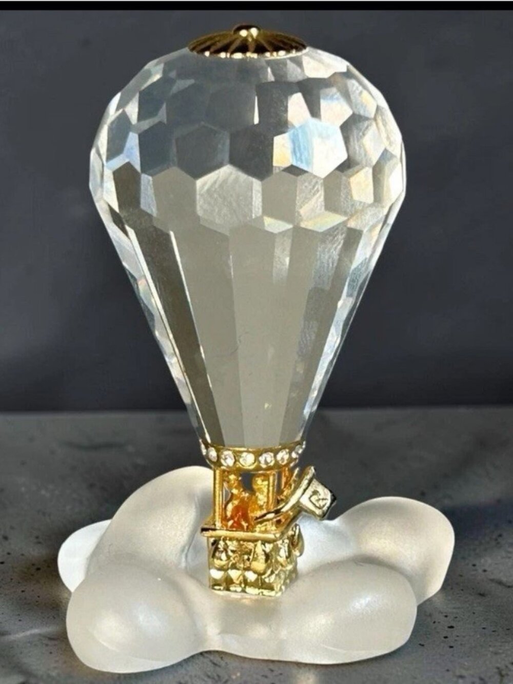 Swarovski Crystal Memories Journeys Hot Air Balloon Figurine Gold, Clouds 220504